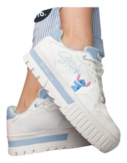Zapatilla Stitch Blanco/Celeste