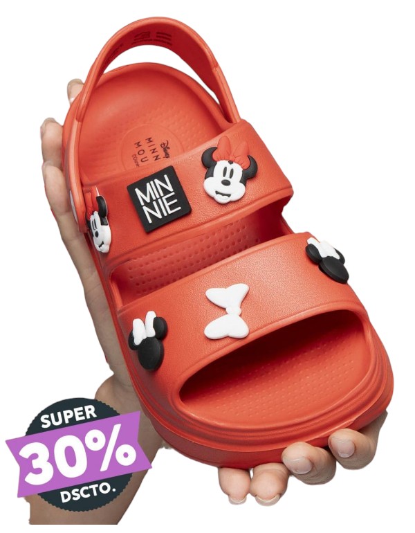 Sandalias Minnie Mouse Rojo con Diseño