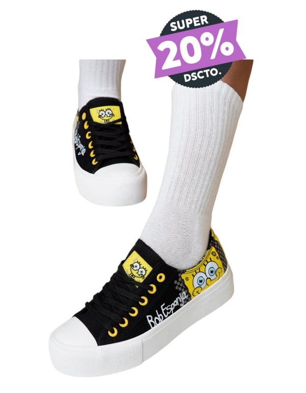 Zapatillas Bob Esponja Negro