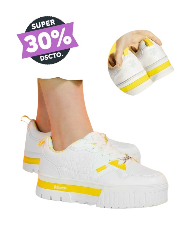 Zapatillas Bob Esponja Blanco/Amarillo